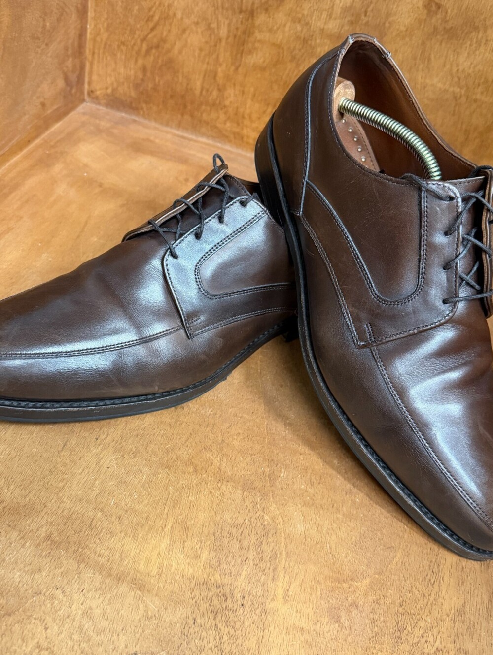 Brooks Brothers Brown Leather Split Toe Derby Dress Shoes Mens 13 D Made In USA